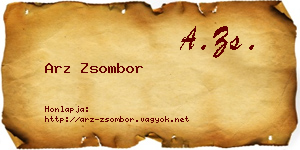 Arz Zsombor névjegykártya